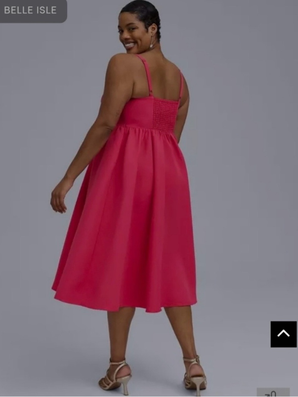 torrid Vibrant Pink Tie-Front Midi Dress - Picture 3 of 4
